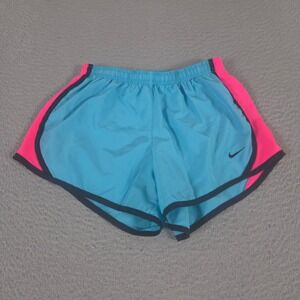 Nike Shorts Girls Large Blue Pink Dri-FIT Tempo Running Lined Mesh Activewear